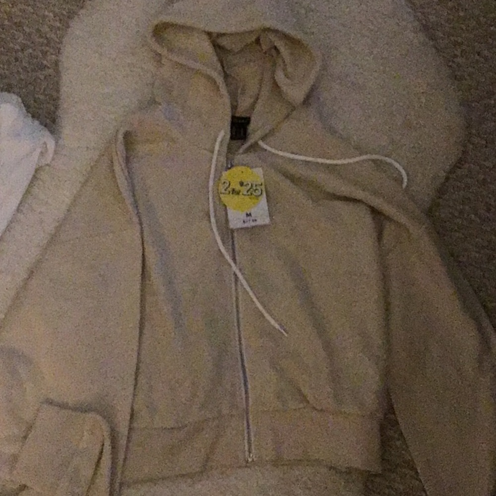 Forever 21 Beige/Nude Cropped Hoodie